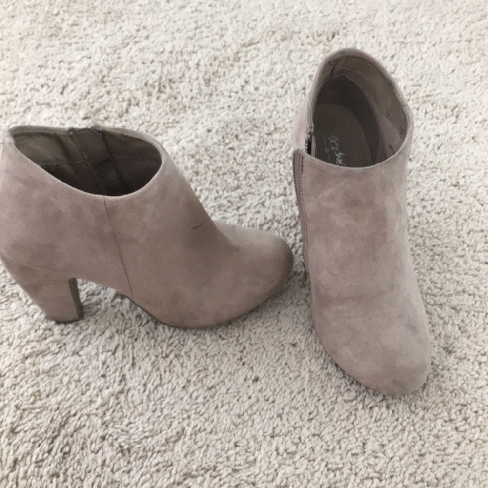 Grey suede booties